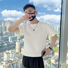 提花短袖t恤男夏季薄款新款内搭春秋季针织打底衫T210，男装T恤，星座1116A-2（原606A-1）