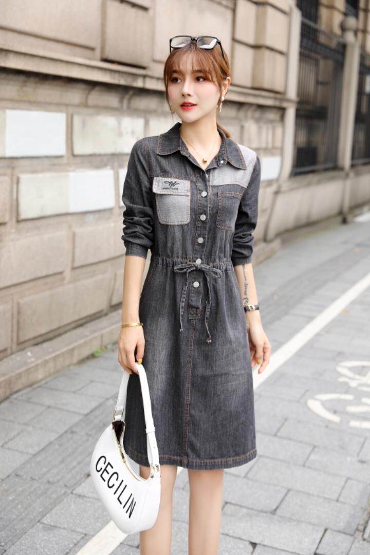 新品牛仔连衣裙，女装连衣裙，千利红