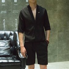 夏季男大码短袖短裤套装版T恤两件套钱塘6005-366-特，男装套装，星座1112-5（原712-5）