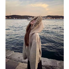 网络图慎用!图片只做展示条纹毛领连帽开衫卫衣WY78139特P78控118，男装卫衣，星座226-2