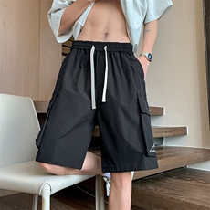 短裤男夏季新款港风宽松冰丝大码五分裤日系工装裤DK8857-P32，男装牛仔裤，星座214-3