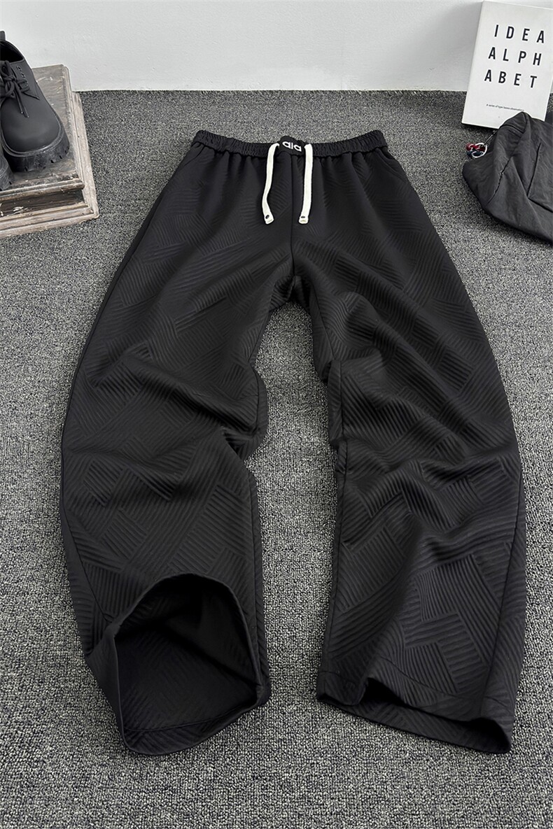 K5061/P40新款秋装刺绣老钱风休闲裤男卫裤直筒裤微弹弯刀裤长裤,男装休闲裤,电商A141