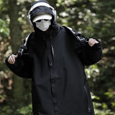 美式设计感冲锋衣高街男女潮工装登山连帽外套夹克春秋款QJ99-P68，男装夹克，星座1008