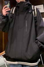 JK101/P65春装新款现货防水冲锋衣外套男纯色潮宽松大码夹克男，男装夹克，电商基地A050