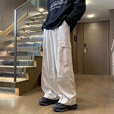 工装休闲裤男士韩版潮流高街帅百搭大口袋2024秋冬长裤K5799-P47，男装休闲裤，星座412-3