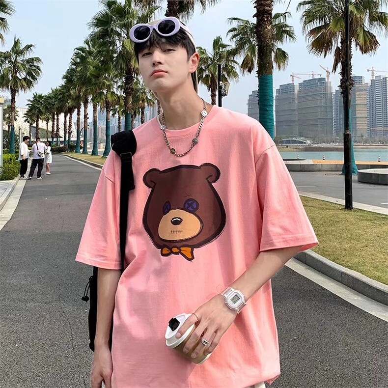 青春流行潮流男时尚潮牌印花春季城市风貌T恤T517P25图片