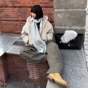 现货高品质美式高街冬季重磅硬挺短款座山雕毛领棉衣男女加厚外套图片