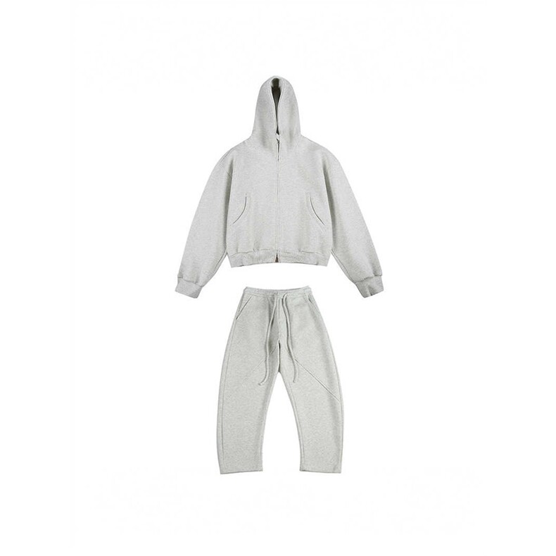 秋冬连帽开衫卫衣套装运动休闲宽松大码M-5XL TZ021 P80加绒P90图片