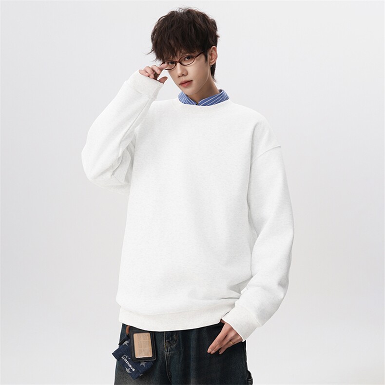 2026春新男女同款华棉光板纯色圆领卫衣A158-WY25-P22加绒25，男装卫衣，电商A158