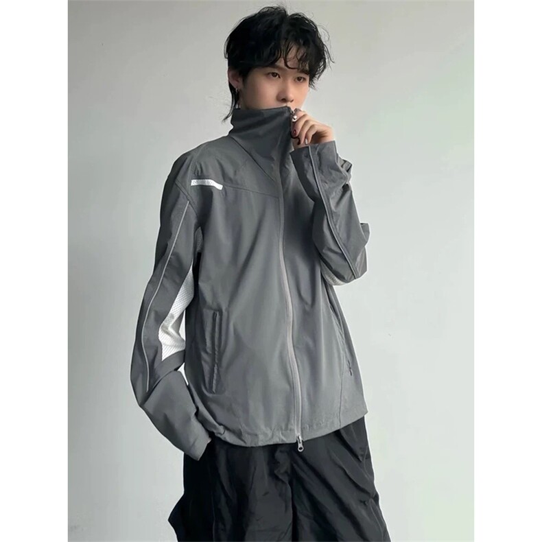 网图现货美式户外机能运动拼接防晒衣网眼透气外套男女A578-P50，男装防晒衣，星座1505