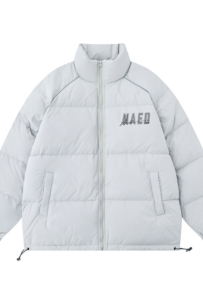白底新款冬季时尚百搭宽松字母印花羽绒服外套YR63002P225控298,男装棉衣,电商A268-1