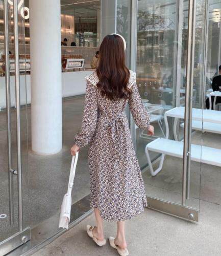 【现货】早春新款韩版碎花雪纺连衣裙，女装连衣裙，E莎