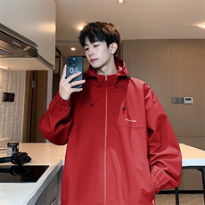 冲锋衣连帽夹克男宽松落肩纯色上衣外套DSA157B-JK727-P58，男装夹克，电商A157B