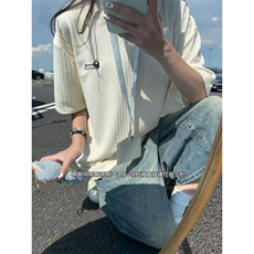 XZ809A/FFF05/P35/控48美式V领坎肩万针小狗绣花T恤，男装T恤，星座809A(原222-1)