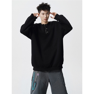 HW2515-特P45控78面布54.2棉45.8聚酯圆领领情侣卫衣宽松外套男图片
