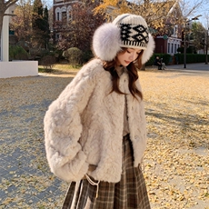 【有货】皮毛一体小外套2C151-W31-P185-K268，女装短外套，2C151