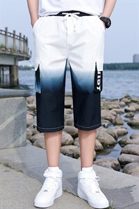 工装短裤男潮流休闲宽松7分马裤夏季韩版七分裤外穿裤子HS206图片