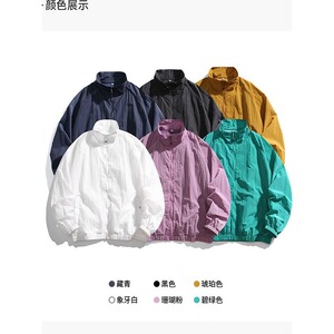 美式户外透气防晒衣男女2025春夏潮牌宽松休闲蝙蝠袖速干夹克外套图片