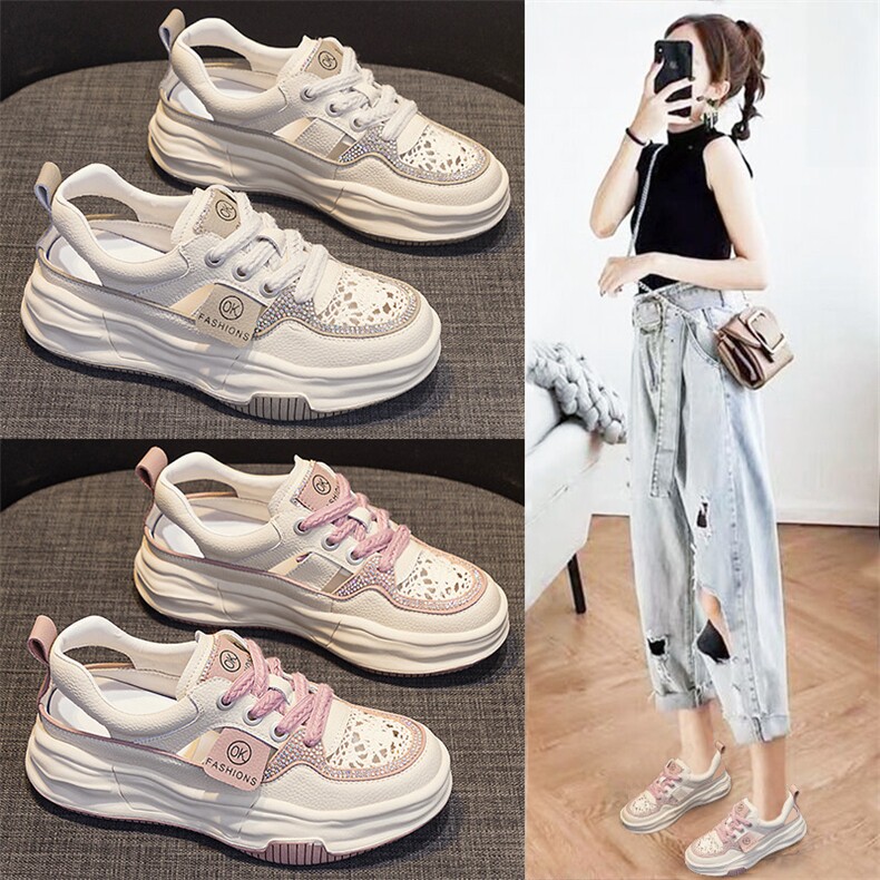 网红镂空小白鞋女夏季凉鞋2024年新款百搭真皮透气运动休闲女鞋潮，女鞋凉鞋，电商A223