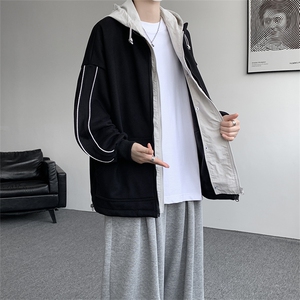 8XL-M 秋季假两件加厚卫衣男棒球服夹克风衣外套WY36P78图片