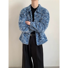 得物二开高街混色仿马海毛衬衫痞帅香风垫肩衬衣外套JK1286-P90，男装衬衫，星座1103-3