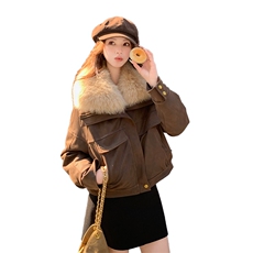 新品高级感大毛领皮草外套狐狸毛90白鸭绒羽绒服5172-P380-K568，女装羽绒服，2C126