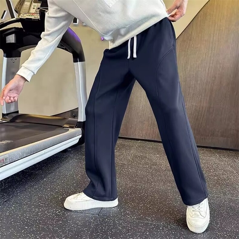 美式斜切弯刀卫裤男款秋季cleanfit直筒宽松微喇长裤休闲运动裤子,男装休闲裤,星座506A