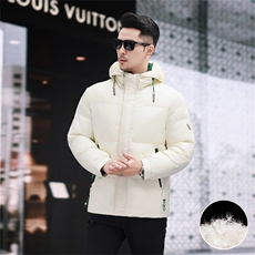 新款防水90绒黑金羽绒服外套男士秋冬季时尚休闲拆卸帽羽绒服大衣，男装羽绒服，钱塘723
