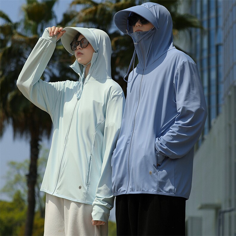 夏上新中性冰感潮牌防晒衣可拆卸帽檐上衣外套男女情侣9109-P45，男装防晒衣，电商A441-1