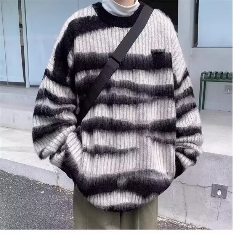 现货文艺流行新款气质原宿潮流ins时尚慵懒长袖毛衣日系百搭简,男装针织衫/毛衣,星座218-1（原230）