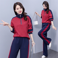 时尚春季女装休闲运动套装显瘦宽松舒适两件套百搭潮流设计，女装套装/套裙，凝聚力