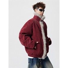 现货皮质座山雕棉服美式翻领毛毛重磅情侣外套A170-M915-TP112，男装棉衣，电商A170