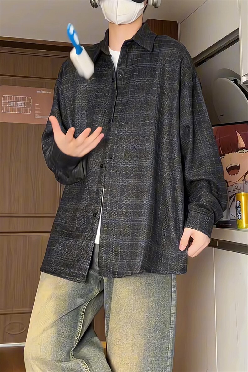 厚款宽松长袖衬衫男KD623-P30,男装衬衫,电商D312-1