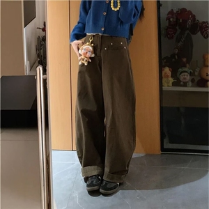 男士休闲裤男春秋宽松直筒裤子痞帅长裤男裤 网 B130-P47图片