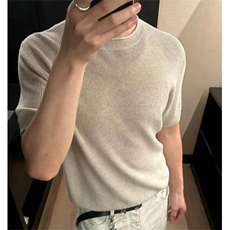 夏季针织透气圆领T恤，网图-A061-AM01386-特P40，男装T恤，电商A061