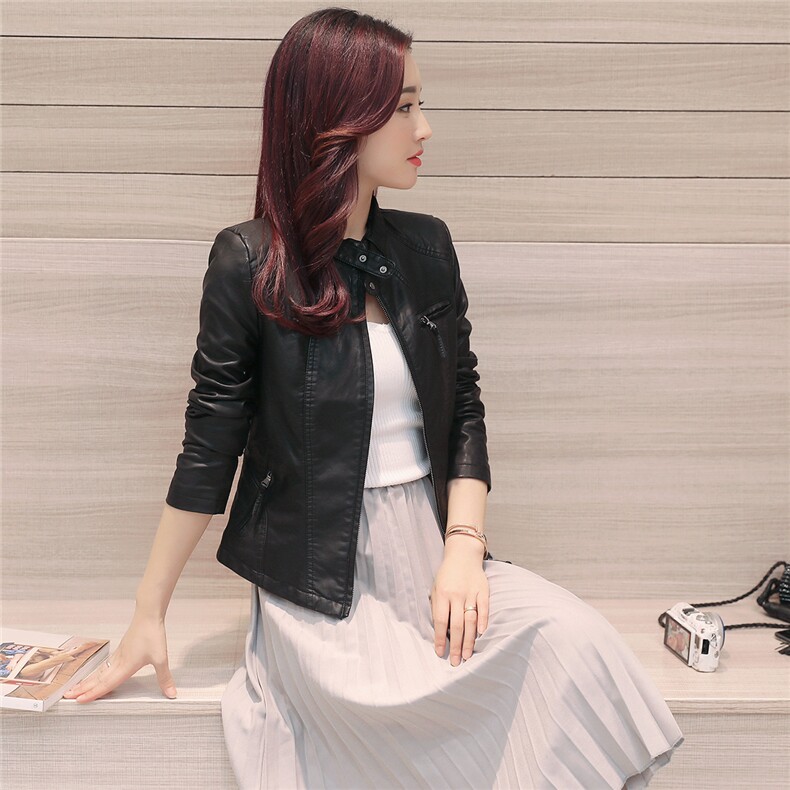小皮衣女短款春秋款2025新款韩版修身时尚机车外套PU皮夹克潮，女装皮衣，缘衣格