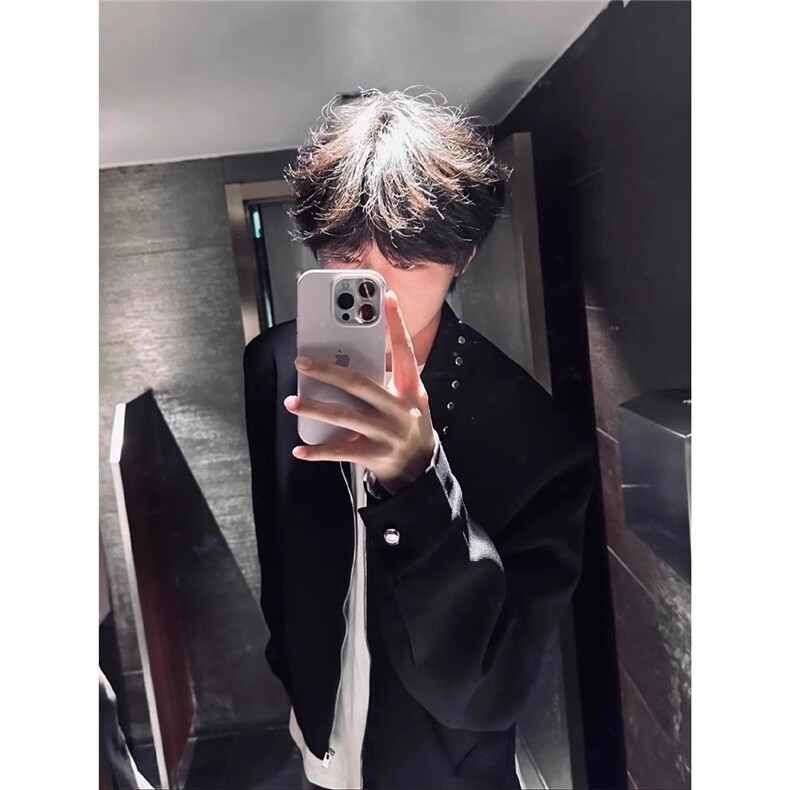 短款垫肩外套男高级感美式行政夹克513AJK2608特P55,男装夹克,星座513A