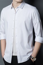 YY-F2097男式2023秋季新款长袖纯色衬衫修身免烫衬衣P60，男装衬衫，电商B360