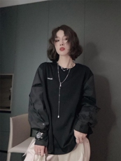 衬衫袖大版T恤ＭＬ，女装衬衫，可纳奇