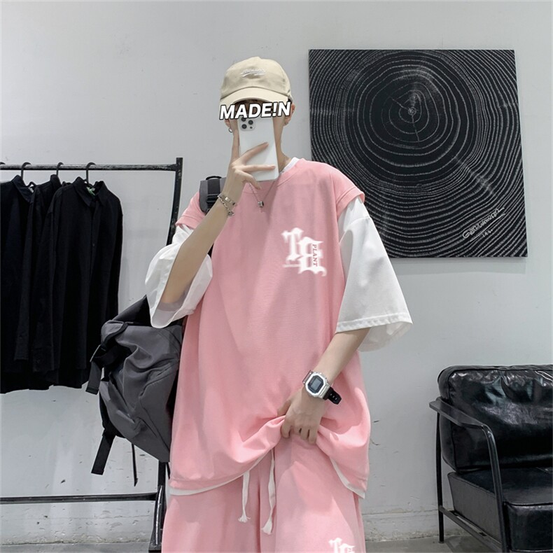 华夫格套装潮流休闲短袖短裤两件套FTZ3040-P55控78图片