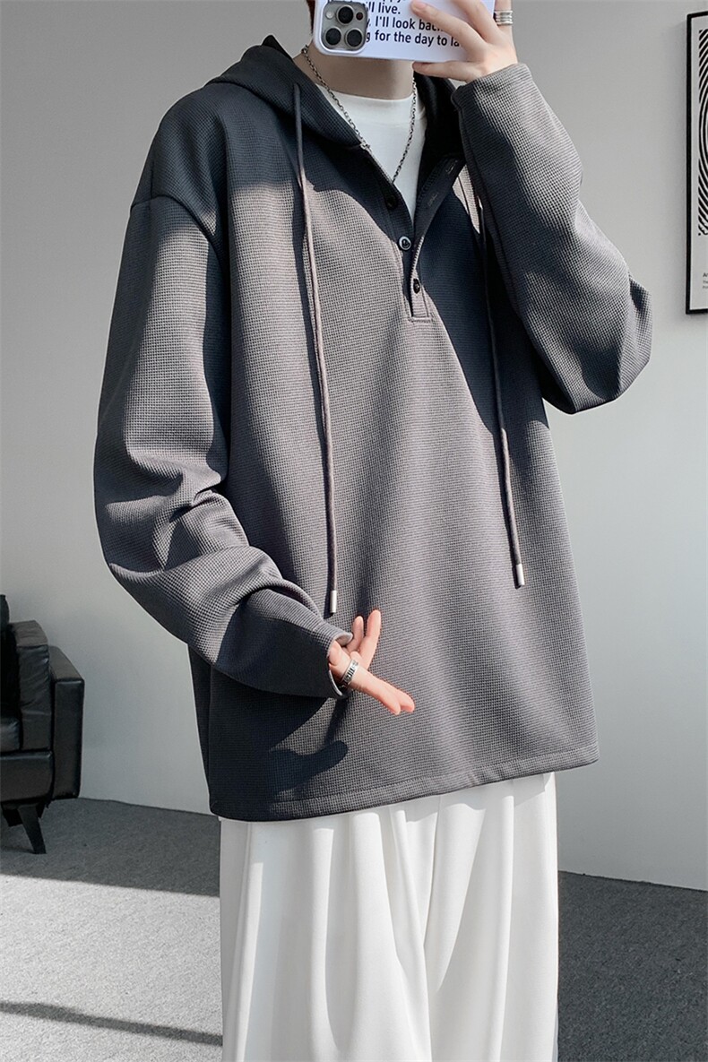连帽卫衣男春季新款港风宽松华夫格大码长袖套头上衣CH59-P38,男装卫衣,星座214-3