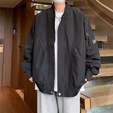 美式潮牌贴标工装外套男士宽松大码新款青年学生棒球服飞行员夹克，男装夹克，星座506A
