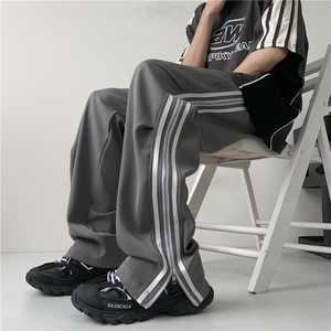 拉链可开 冰丝夏季薄款直筒宽松潮牌百搭休闲裤韩版长裤P50 控68图片