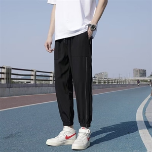 束脚宽松型时尚潮牌长裤运动裤纯色新款男夏季潮休闲裤762/P30图片