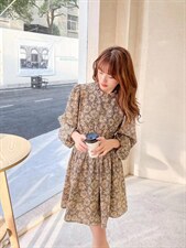 木耳边印花连衣裙，女装连衣裙，Balance Studio(2F)