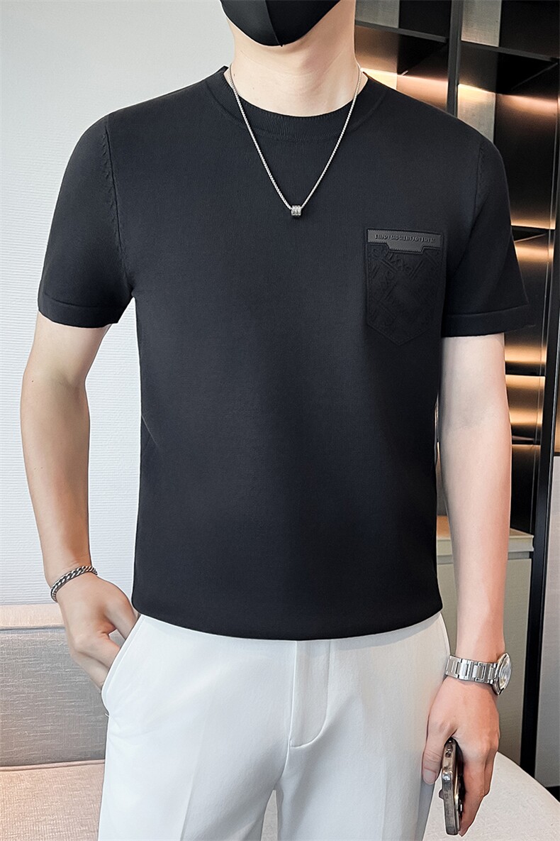 店主风秋冬男士针织衫新款圆领套头短袖毛衣301A-1/M13/P55控75,男装T恤,星座301A-1