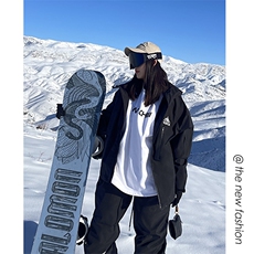 冬新户外防水滑雪服套装男女同款潮流两件套中性风外套TZ027-P240，男装休闲套装，电商A001-1