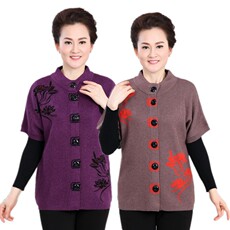 女式护肩马甲中老年针织坎肩加厚羊毛半袖秋冬打底毛背心，女装中老年女装，亚东羊绒制品