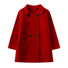 高品质儿童羊毛大衣秋冬保暖宽松版时尚百搭外套，童装外套，鑫贝羊绒