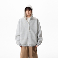 春季26新款撞色连帽卫衣宽松美式开衫外套男C64132-TP4588，女装短外套，电商A102